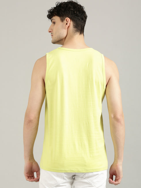 Yellow Printed Tank Top